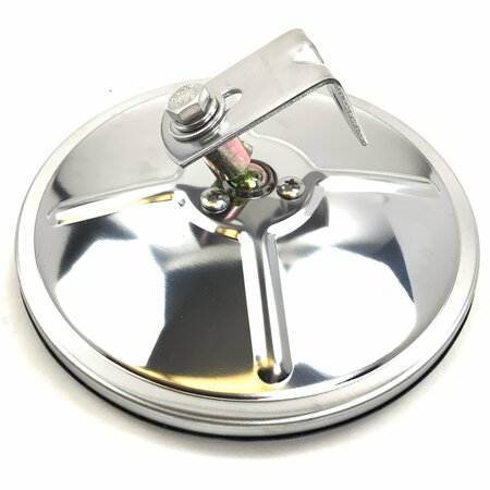 Retrac 6in Stainless Center-Mount Convex Mirror Head with J-Bracket 610193